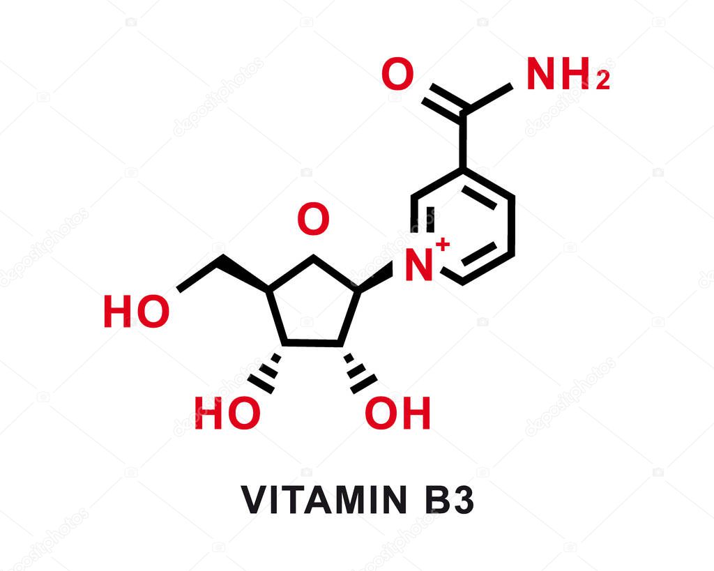 depositphotos 541050340 stock illustration vitamin b3 chemical formula vitamin